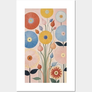 Hilma's Kaleidoscopic Blooms: Abstract Floral Reverie Posters and Art